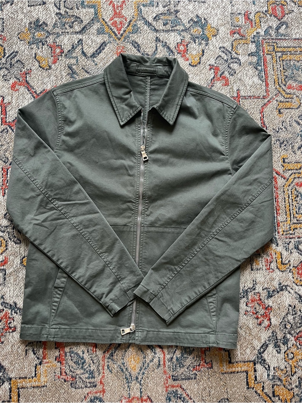 Men's Lightweight Zip-Front Shirt Jacket in Olive